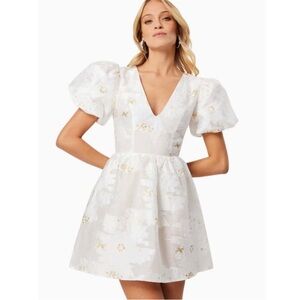 Elliatt Anthropologie puff sleeved dress bridal